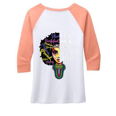 I Am My Ancestors Wildest Dreams Black History Month Women's Tri-Blend 3/4-Sleeve Raglan Shirt