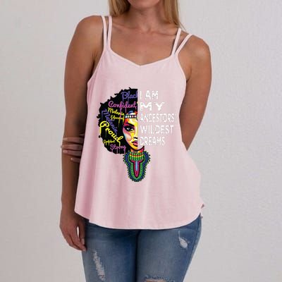 I Am My Ancestors Wildest Dreams Black History Month Women's Strappy Tank