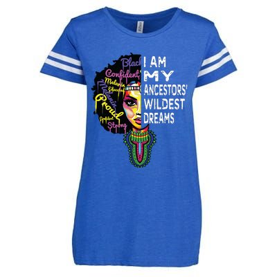 I Am My Ancestors Wildest Dreams Black History Month Enza Ladies Jersey Football T-Shirt