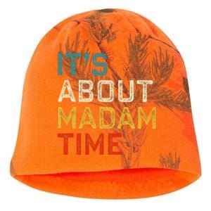 Its About Madam Time Kamala Harris 2024 President Women Gift Kati - Camo Knit Beanie