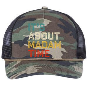 Its About Madam Time Kamala Harris 2024 President Women Gift Retro Rope Trucker Hat Cap