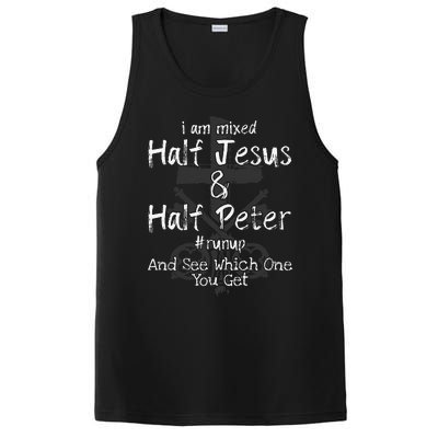 I Am Mixed Half Jesus And Half Peter Christian Runup Gift PosiCharge Competitor Tank