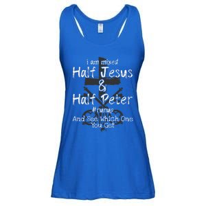 I Am Mixed Half Jesus And Half Peter Christian Runup Gift Ladies Essential Flowy Tank