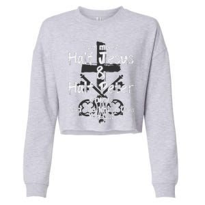 I Am Mixed Half Jesus And Half Peter Christian Runup Gift Cropped Pullover Crew