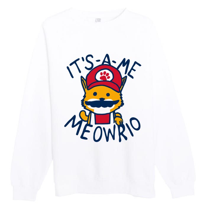 It's A Me Meowrio ,Funny Cat Lover Premium Crewneck Sweatshirt