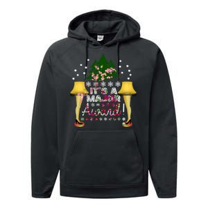 It's A Major Award Funny Christmas Fragile Lamp Leg Performance Fleece Hoodie