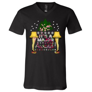 It's A Major Award Funny Christmas Fragile Lamp Leg V-Neck T-Shirt