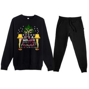 It's A Major Award Funny Christmas Fragile Lamp Leg Premium Crewneck Sweatsuit Set