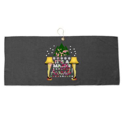 It's A Major Award Funny Christmas Fragile Lamp Leg Large Microfiber Waffle Golf Towel