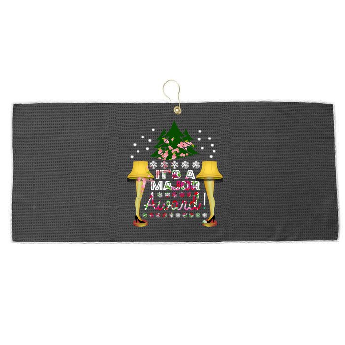 It's A Major Award Funny Christmas Fragile Lamp Leg Large Microfiber Waffle Golf Towel