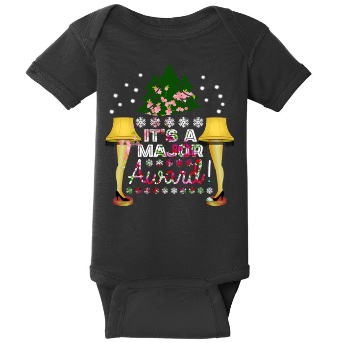 It's A Major Award Funny Christmas Fragile Lamp Leg Baby Bodysuit