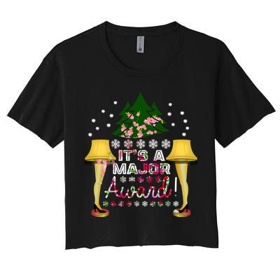 It's A Major Award Funny Christmas Fragile Lamp Leg Crop Top