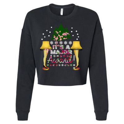 It's A Major Award Funny Christmas Fragile Lamp Leg Cropped Pullover Crew