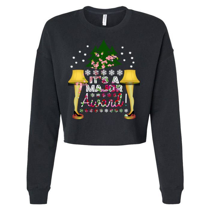 It's A Major Award Funny Christmas Fragile Lamp Leg Cropped Pullover Crew