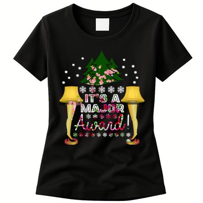 It's A Major Award Funny Christmas Fragile Lamp Leg Womens T-Shirt