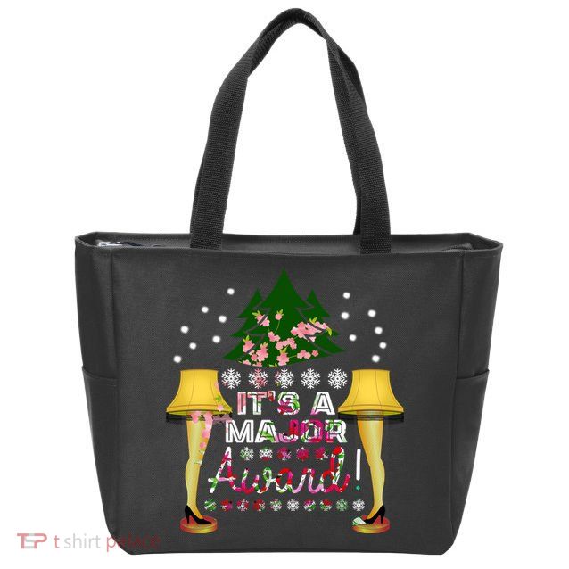 It's A Major Award Funny Christmas Fragile Lamp Leg Zip Tote Bag