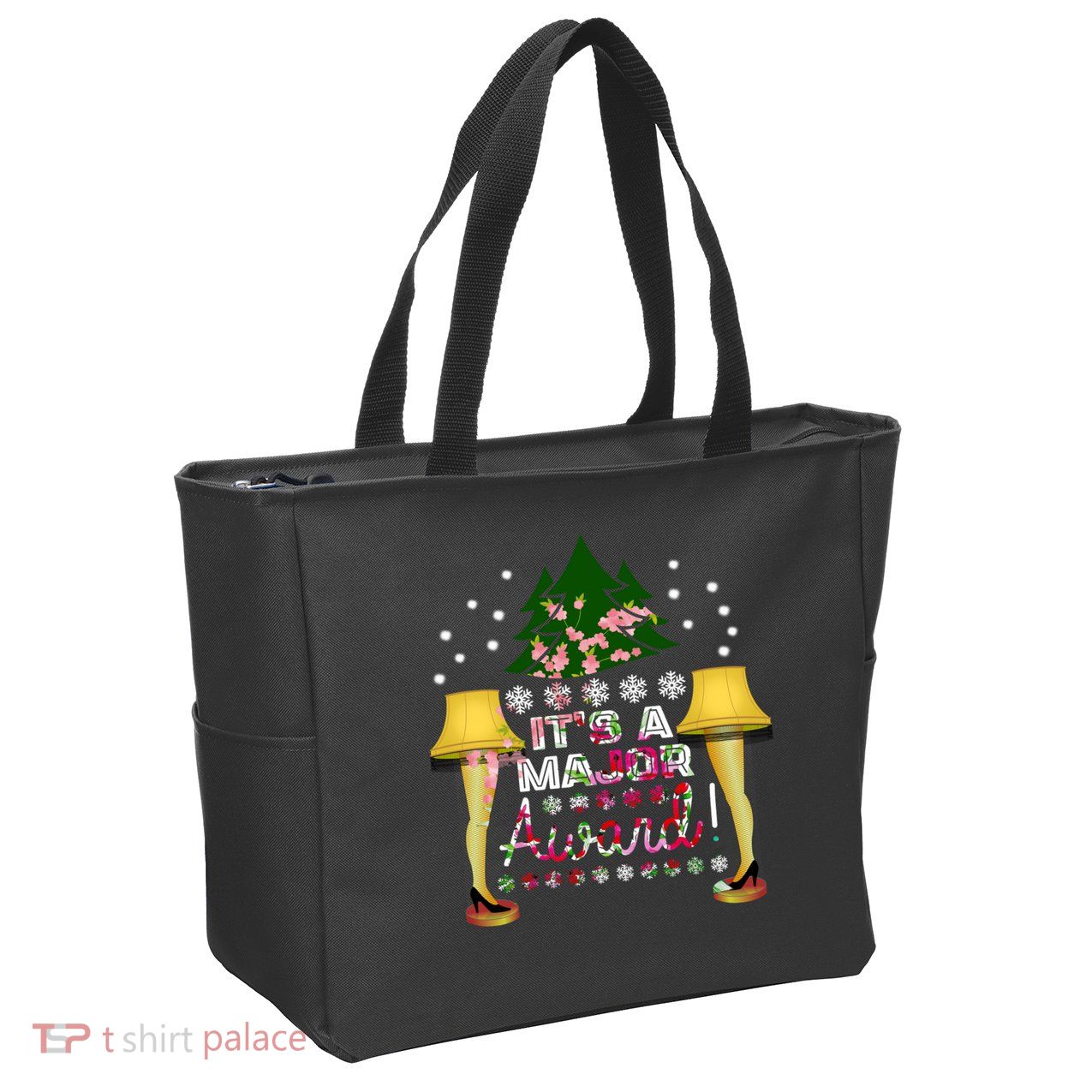 It's A Major Award Funny Christmas Fragile Lamp Leg Zip Tote Bag
