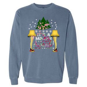 It's A Major Award Funny Christmas Fragile Lamp Leg Garment-Dyed Sweatshirt