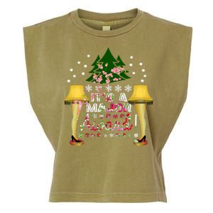 It's A Major Award Funny Christmas Fragile Lamp Leg Garment-Dyed Women's Muscle Tee