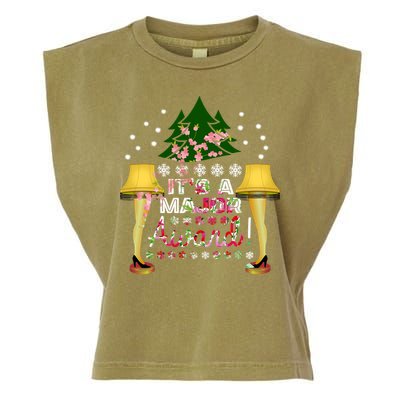 It's A Major Award Funny Christmas Fragile Lamp Leg Garment-Dyed Women's Muscle Tee