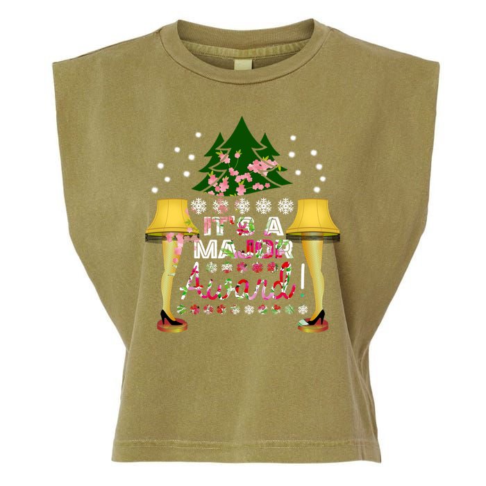 It's A Major Award Funny Christmas Fragile Lamp Leg Garment-Dyed Women's Muscle Tee