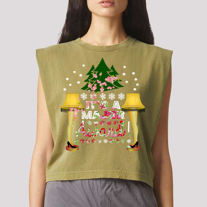 It's A Major Award Funny Christmas Fragile Lamp Leg Garment-Dyed Women's Muscle Tee