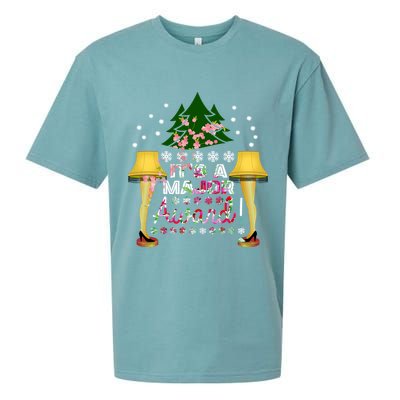 It's A Major Award Funny Christmas Fragile Lamp Leg Sueded Cloud Jersey T-Shirt