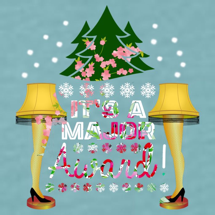 It's A Major Award Funny Christmas Fragile Lamp Leg Sueded Cloud Jersey T-Shirt