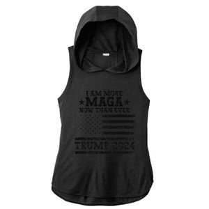 I Am More Maga Now Than Ever Trump 2024 You Missed Trump Ladies PosiCharge Tri-Blend Wicking Draft Hoodie Tank