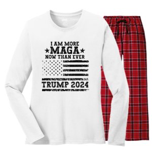 I Am More Maga Now Than Ever Trump 2024 You Missed Trump Women's Long Sleeve Flannel Pajama Set 