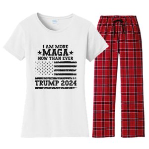 I Am More Maga Now Than Ever Trump 2024 You Missed Trump Women's Flannel Pajama Set