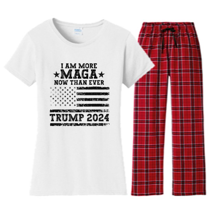 I Am More Maga Now Than Ever Trump 2024 You Missed Trump Women's Flannel Pajama Set