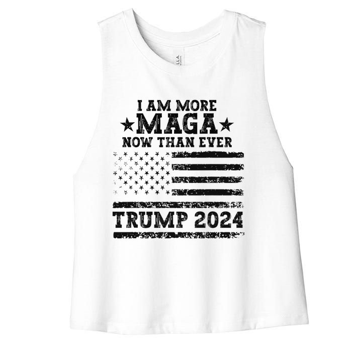 I Am More Maga Now Than Ever Trump 2024 You Missed Trump Women's Racerback Cropped Tank