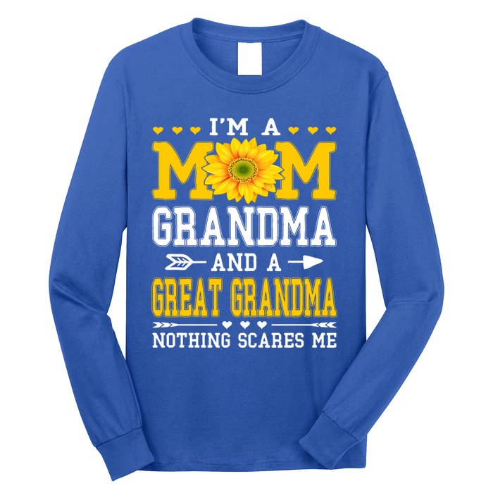 IM A Mom Grandma Great Grandma MotherS Day Sunflower Great Gift Long Sleeve Shirt