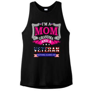 IM A Mom Grandma And A Veteran Nothing Scares Me Veteran Ladies PosiCharge Tri-Blend Wicking Tank