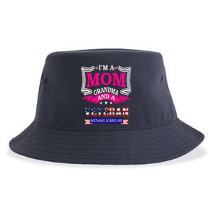 IM A Mom Grandma And A Veteran Nothing Scares Me Veteran Sustainable Bucket Hat