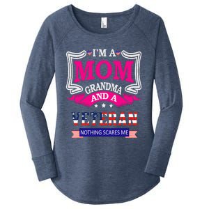 IM A Mom Grandma And A Veteran Nothing Scares Me Veteran Women's Perfect Tri Tunic Long Sleeve Shirt