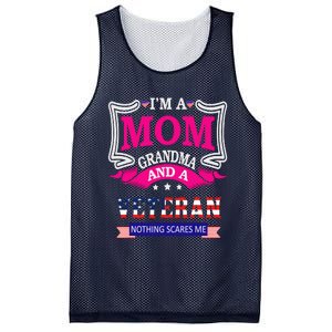 IM A Mom Grandma And A Veteran Nothing Scares Me Veteran Mesh Reversible Basketball Jersey Tank