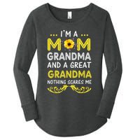 I'm A Mom Grandma Great Nothing Scares Me Mothers Day Gifts Women's Perfect Tri Tunic Long Sleeve Shirt