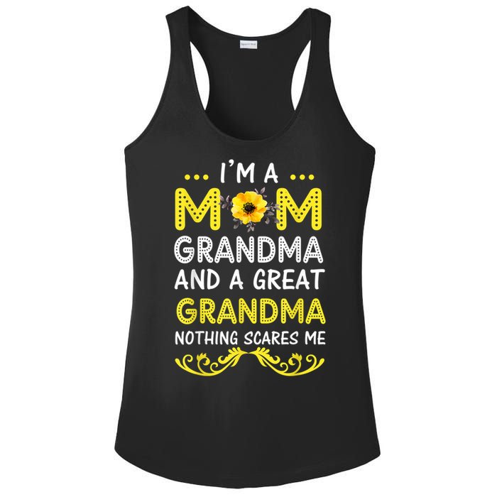 I'm A Mom Grandma Great Nothing Scares Me Mothers Day Gifts Ladies PosiCharge Competitor Racerback Tank