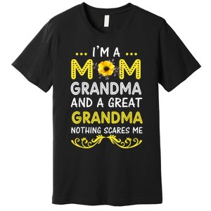 I'm A Mom Grandma Great Nothing Scares Me Mothers Day Gifts Premium T-Shirt