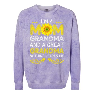 I'm A Mom Grandma And A Great Grandma Funny Mother's Day Colorblast Crewneck Sweatshirt