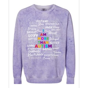 I Am More Than Autism Support Autism Awareness Cool Gift Colorblast Crewneck Sweatshirt