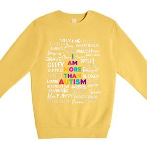 I Am More Than Autism Support Autism Awareness Cool Gift Premium Crewneck Sweatshirt