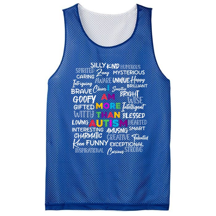 I Am More Than Autism Support Autism Awareness Cool Gift Mesh Reversible Basketball Jersey Tank