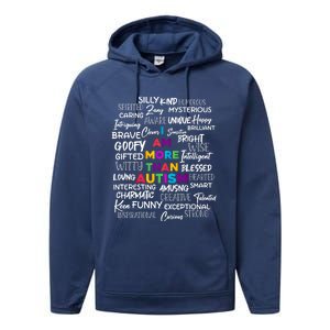 I Am More Than Autism Support Autism Awareness Cool Gift Performance Fleece Hoodie