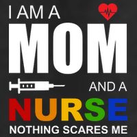 I'm A Mom And Nurse Nothing Scares Me 7 Panel Mesh Trucker Snapback Hat