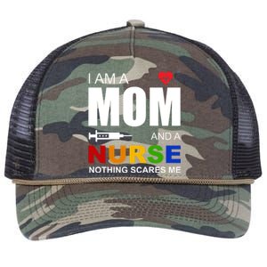 I'm A Mom And Nurse Nothing Scares Me Retro Rope Trucker Hat Cap