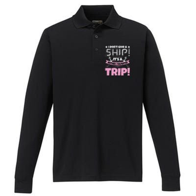 It's A Mother Daughter Trip Cruise Boat Ship Family Jokes Funny Gift Performance Long Sleeve Polo