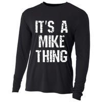 ItS A Mike Thing Funny Sarcastic Name Joke Distressed Text Cooling Performance Long Sleeve Crew